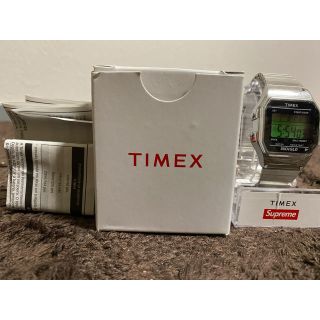 シュプリーム(Supreme)のsupreme timex シュプリーム タイメックス　シルバー　腕時計(腕時計(デジタル))