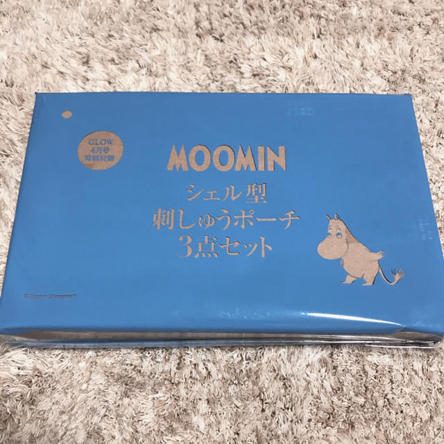 Little Me(リトルミー)のGLOW4月号付録◎MOOMIN シェル型刺しゅうポーチ3点セット レディースのファッション小物(ポーチ)の商品写真