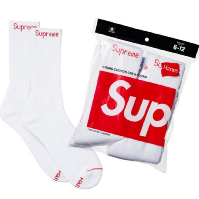 Supreme(シュプリーム)のsupreme ソックス　白黒　二足セット メンズのレッグウェア(ソックス)の商品写真