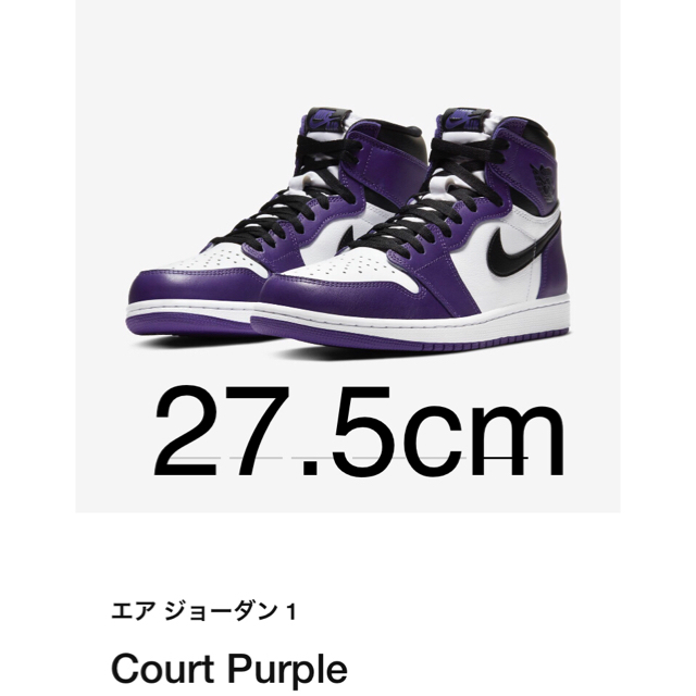 NIKE(ナイキ)のNIKE AIR JORDAN 1 COURT PURPLE メンズの靴/シューズ(スニーカー)の商品写真