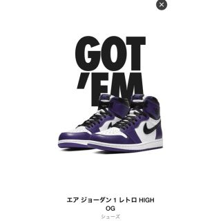 ナイキ(NIKE)のAIR JORDAN 1 RETRO HIGH OG コートパープル(スニーカー)