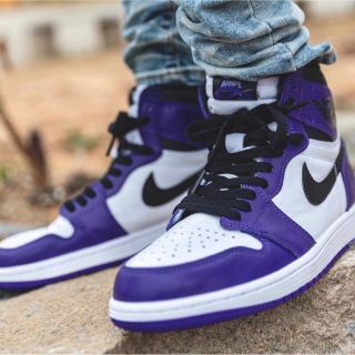 ナイキ(NIKE)のUS9 NIKE AIR JORDAN 1 COURT PURPLE ジョーダン(スニーカー)