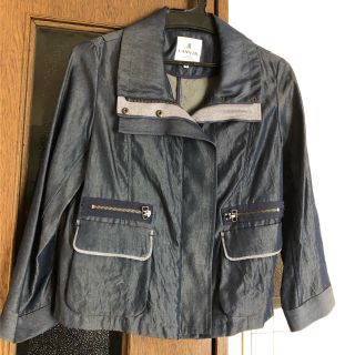 LANVIN ランバン　ラムレザージャケット　レザージャケット　ドレープ　36