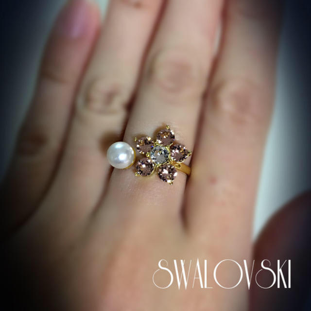 スワロフラワー×パール♡リング♡ レディースのアクセサリー(リング(指輪))の商品写真