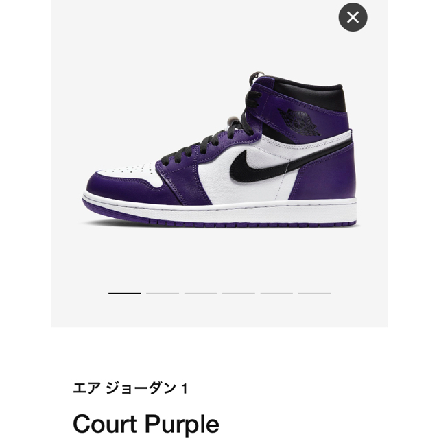 NIKE(ナイキ)のAIR JORDAN RETRO HIGH OG COURT PURPLE メンズの靴/シューズ(スニーカー)の商品写真