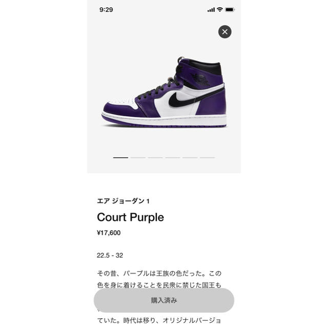 NIKE(ナイキ)のNIKE Air Jordan 1 Court Purple メンズの靴/シューズ(スニーカー)の商品写真