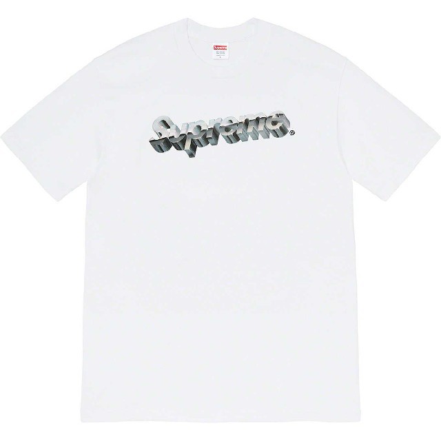 【 white M 】Supreme Chrome Logo Tee