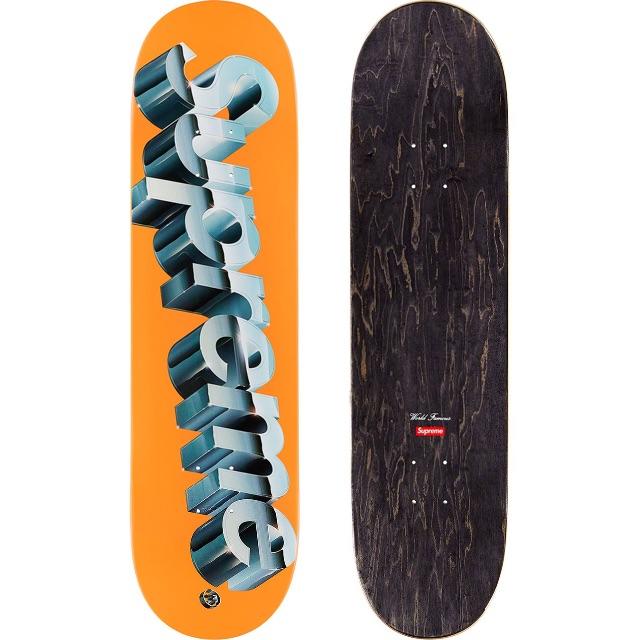 Supreme Chrome Logo Skateboard Orange