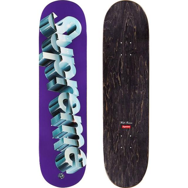 Supreme Chrome Logo Skateboard Purple