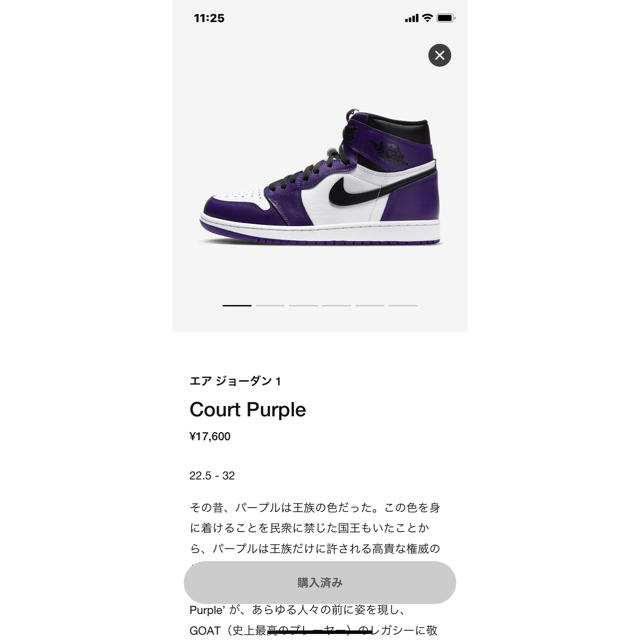 NIKE(ナイキ)のNIKE AIR JORDAN1  COURT PURPLE サイズ28cm メンズの靴/シューズ(スニーカー)の商品写真