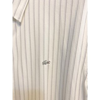 ラコステ(LACOSTE)の新品同様ラコステLACOSTEビジネス3シャツSホワイト半袖ストライブ春夏モデル(シャツ)