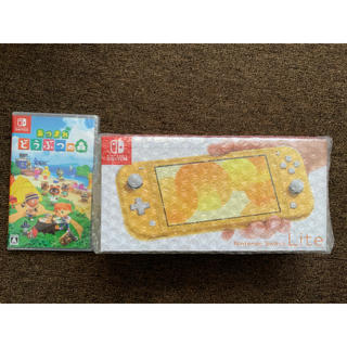 ニンテンドースイッチ(Nintendo Switch)のSwitch lite イエロー　どうぶつの森ソフト　セット(携帯用ゲーム機本体)