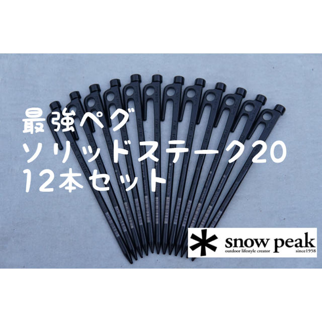 Snow Peak(スノーピーク)の新品！snowpeakスノーピーク ソリッドステーク20 12本セット スポーツ/アウトドアのアウトドア(テント/タープ)の商品写真