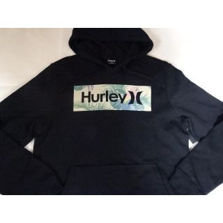 ハーレー(Hurley)のハーレー【HURLEY】南国風ロゴ プルオーバーパーカーUS M黒(パーカー)