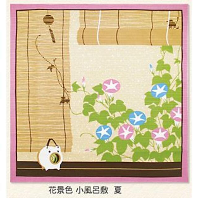 売り切れ 春夏秋冬の季節が織り成す色鮮やかな花景色を描いたインテリアにも風呂敷