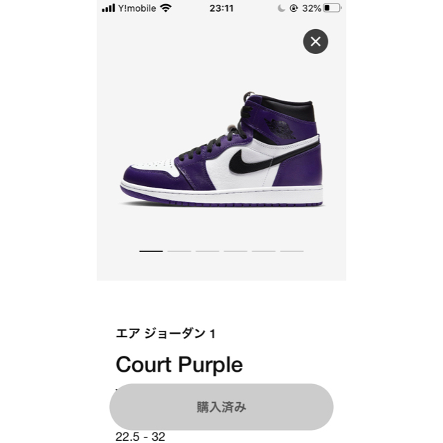 NIKE(ナイキ)のNIKE AIR JORDAN 1 コートパープル　 メンズの靴/シューズ(スニーカー)の商品写真