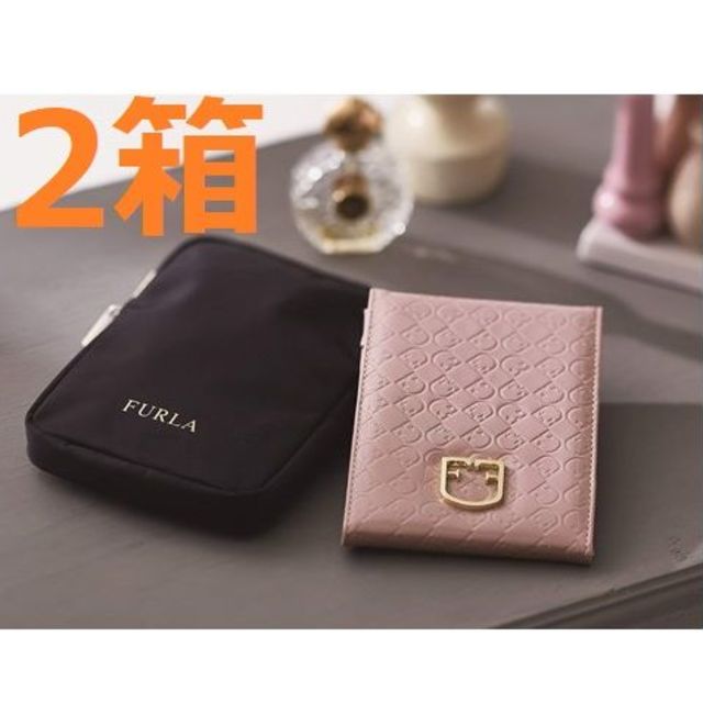 Furla(フルラ)のsweet 10月 付録 フルラ ミラー(モノグラム)&ケース × ２個 エンタメ/ホビーの雑誌(ファッション)の商品写真