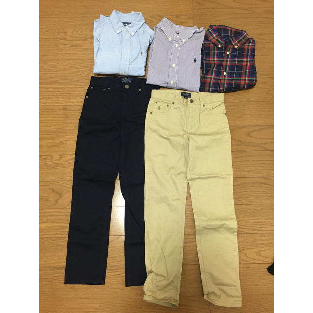 POLO RALPH LAUREN(ポロラルフローレン)のポロラルフローレン  130  シャツ３枚  パンツ２枚セット キッズ/ベビー/マタニティのキッズ服男の子用(90cm~)(Tシャツ/カットソー)の商品写真