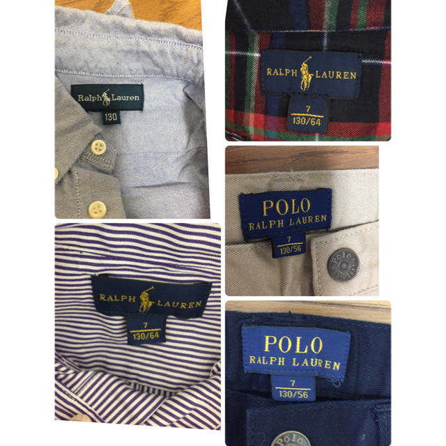 POLO RALPH LAUREN(ポロラルフローレン)のポロラルフローレン  130  シャツ３枚  パンツ２枚セット キッズ/ベビー/マタニティのキッズ服男の子用(90cm~)(Tシャツ/カットソー)の商品写真