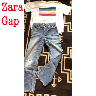 ザラキッズ(ZARA KIDS)のZARA Girls 半袖T 140＋GapKids 130 デニム(Tシャツ/カットソー)
