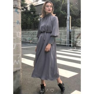 アメリヴィンテージ(Ameri VINTAGE)のameri vintage BALLOON SLEEVE RIB DRESS(ロングワンピース/マキシワンピース)