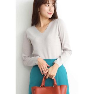 エヌナチュラルビューティーベーシック(N.Natural beauty basic)の専用　総針v  グレージュ　パール釦ベージュ(ニット/セーター)