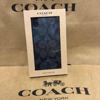 コーチ(COACH)の黒グレーXS Max 新品 コーチ シグネチャー iPhoneケース カバー(iPhoneケース)