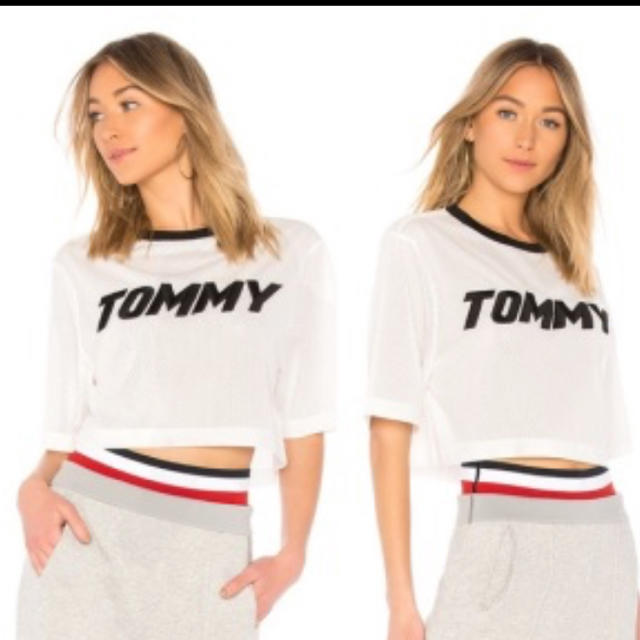 TOMMY HILFIGER(トミーヒルフィガー)のTOMMY ジジコラボメッシュクロップドTシャツトップストミーgigi レディースのトップス(Tシャツ(半袖/袖なし))の商品写真