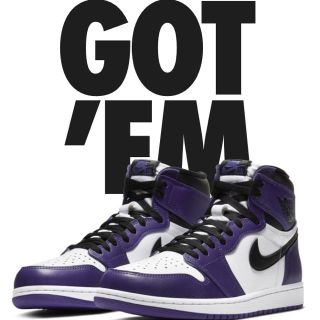 ナイキ(NIKE)のnike air jordan1 court purple us 9.5(スニーカー)