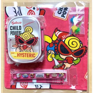 ヒステリックミニ(HYSTERIC MINI)のヒスミニ☆正規品☆新品☆ランチ☆4点セット☆お弁当箱☆お箸☆ピック☆ランチクロス(弁当用品)