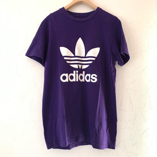 アディダス(adidas)のadidas/アディダス Tシャツ 紫 Lサイズ 古着/used (Tシャツ(半袖/袖なし))