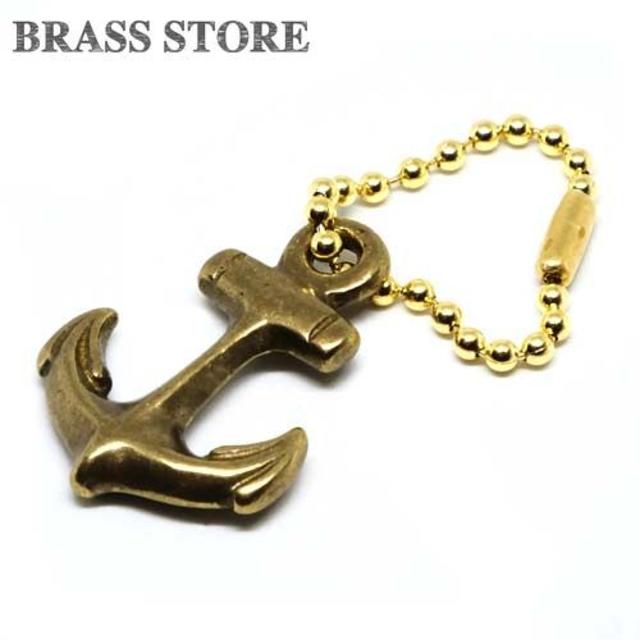 ボールチェーン付き 真鍮製 錨 チャーム(ゴールド)イカリ アンカー ブラスの通販 by BRASS STORE 真鍮製 錨 アンカー キーホルダー