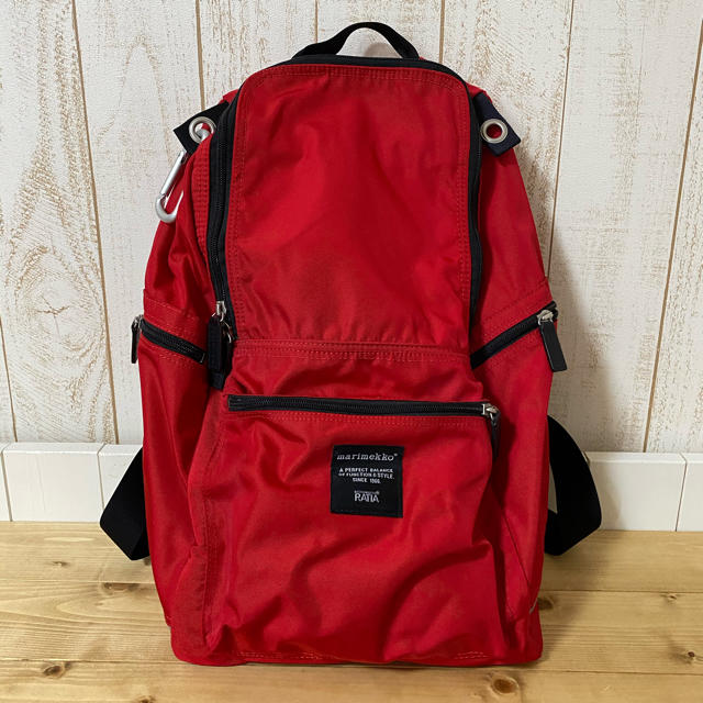 marimekko(マリメッコ)のマリメッコ リュック バックパック BUDDY 限定色 赤 レディースのバッグ(リュック/バックパック)の商品写真