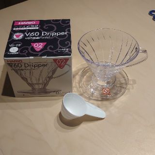 ハリオ(HARIO)の【ハリオ】V60 透過ドリッパー 計量スプーン付き 1〜4杯用(調理道具/製菓道具)