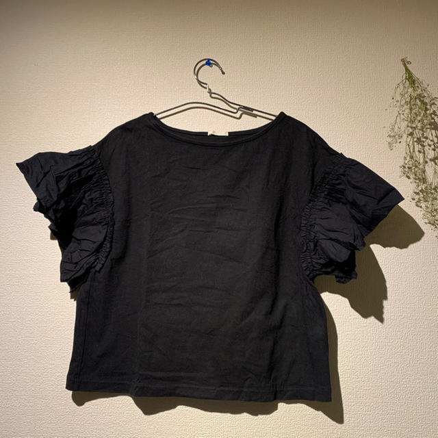 GU(ジーユー)のフリル袖カットソー レディースのトップス(カットソー(半袖/袖なし))の商品写真