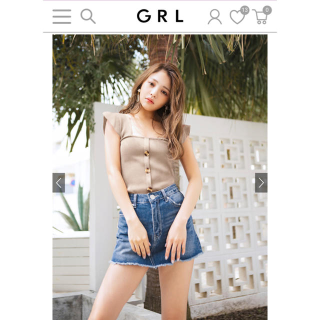 GRL(グレイル)の◆GRL◆ スクエアネック前ボタントップス💗 レディースのトップス(タンクトップ)の商品写真