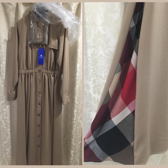 BURBERRY BLUE LABEL(バーバリーブルーレーベル)の新品未使用♡ブルーレーベルクレストブリッジ 【Sweetコラボ】シャツワンピース レディースのワンピース(ロングワンピース/マキシワンピース)の商品写真