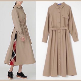 バーバリーブルーレーベル(BURBERRY BLUE LABEL)の新品未使用♡ブルーレーベルクレストブリッジ 【Sweetコラボ】シャツワンピース(ロングワンピース/マキシワンピース)