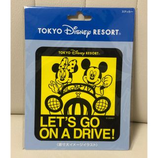 ディズニー(Disney)のTDR限定　ミッキー&ミニーLET'S GO ON A DRIVEカーステッカー(車外アクセサリ)