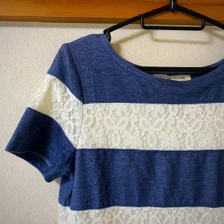 ユナイテッドアローズグリーンレーベルリラクシング(UNITED ARROWS green label relaxing)のワンピース ボーダー 膝上丈 半袖 GreenLabelRelaxing(ひざ丈ワンピース)