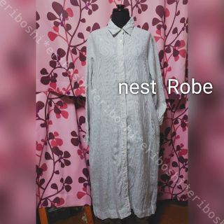 ネストローブ(nest Robe)のnest Robeネストローブ◆ピンストライプシャツワンピース(ロングワンピース/マキシワンピース)