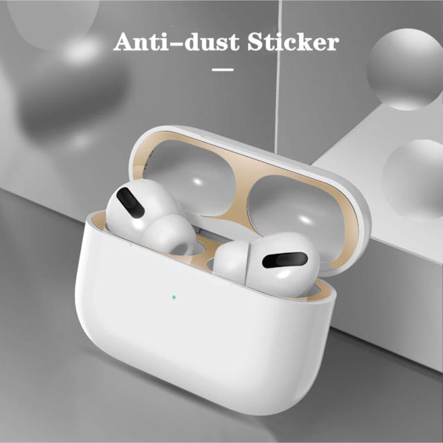 AirPods Pro  ダストガード ゴールド スマホ/家電/カメラのスマホアクセサリー(保護フィルム)の商品写真