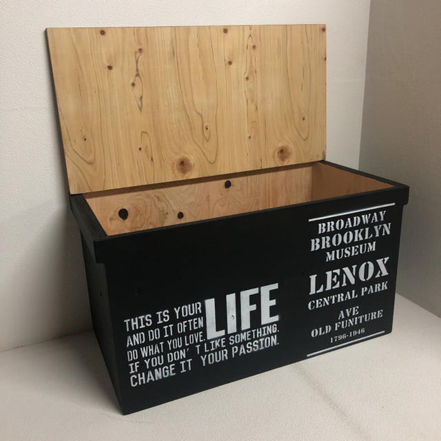ウッドボックス 木製 ブラック×ウォルナット 2Lペットボトル 収納可能箱 新品