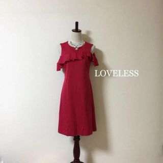 ラブレス(LOVELESS)のLOVELESS可愛い真紅のワンピース新品タグ付き¨̮♡︎定価17000円(ひざ丈ワンピース)