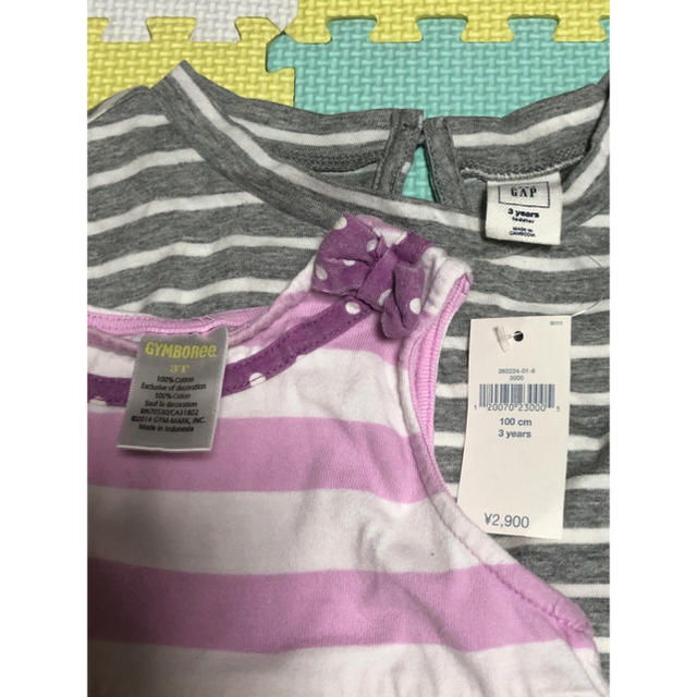 GAP Kids(ギャップキッズ)の新品 GAPベビー キッズ ボーダーワンピース ノースリーブ キッズ/ベビー/マタニティのキッズ服女の子用(90cm~)(ワンピース)の商品写真