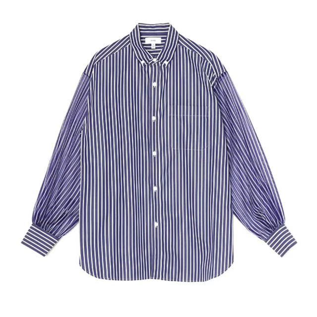 HYKE STRIPED SHEER SLEEVE SHIRT