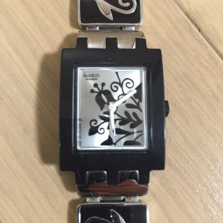 スウォッチ(swatch)のSwatch スクエア シルバーブラック(腕時計)