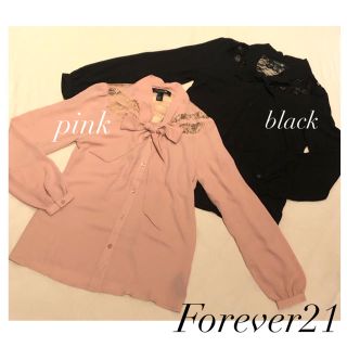 フォーエバートゥエンティーワン(FOREVER 21)のForever21 リボンタイ　レース　ブラウス　各色(シャツ/ブラウス(長袖/七分))