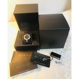 グッチ(Gucci)の★Gucci★ USA限定 1粒ダイヤ 蓮柄ブラック×シルバー ウォッチ(腕時計)