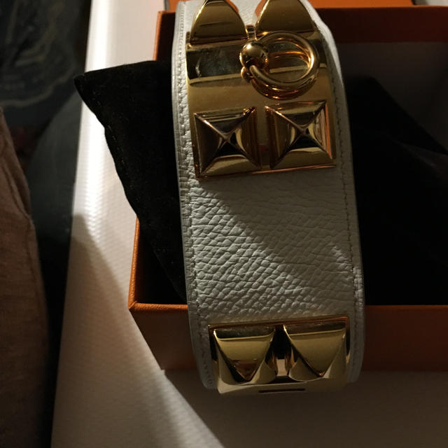 Hermes(エルメス)のエルメス コリエドシアン バングル 2019購入 白ゴールド金具T3 レディースのアクセサリー(ブレスレット/バングル)の商品写真